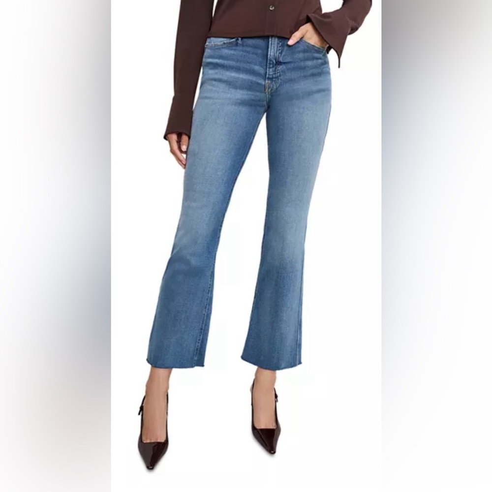 Good American Soft Tech Good Standard Kick Flare Jeans GLF873TE blue 004 4/27 - Picture 10 of 10
